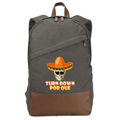 Sombrero Skull Turn Down Por Que Cinco De Mayo Cotton Canvas Backpack