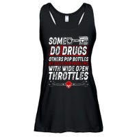 Some Do Drugs We Solve Our Problems With Wide Open Throttles Ladies Essential Flowy Tank