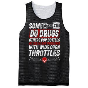 Some Do Drugs We Solve Our Problems With Wide Open Throttles Mesh Reversible Basketball Jersey Tank