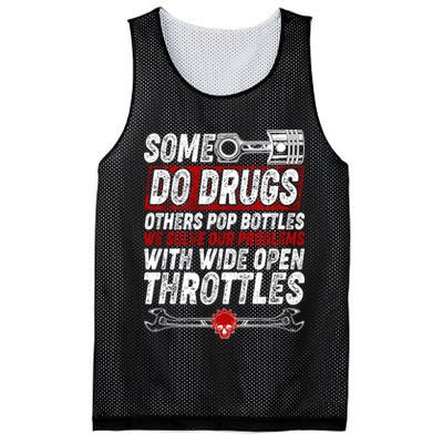 Some Do Drugs We Solve Our Problems With Wide Open Throttles Mesh Reversible Basketball Jersey Tank