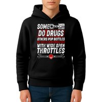 Some Do Drugs We Solve Our Problems With Wide Open Throttles Kids Hoodie