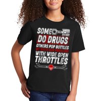 Some Do Drugs We Solve Our Problems With Wide Open Throttles Kids T-Shirt