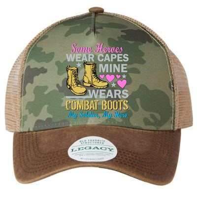 Some Heroes Wear Capes Mine Wears Combat Boots Legacy Tie Dye Trucker Hat