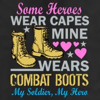 Some Heroes Wear Capes Mine Wears Combat Boots 7 Panel Mesh Trucker Snapback Hat
