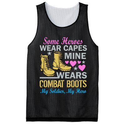 Some Heroes Wear Capes Mine Wears Combat Boots Mesh Reversible Basketball Jersey Tank