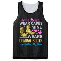 Some Heroes Wear Capes Mine Wears Combat Boots Mesh Reversible Basketball Jersey Tank