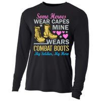 Some Heroes Wear Capes Mine Wears Combat Boots Cooling Performance Long Sleeve Crew