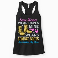 Some Heroes Wear Capes Mine Wears Combat Boots Womens Tank Top