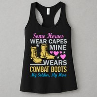 Some Heroes Wear Capes Mine Wears Combat Boots Womens Tank Top