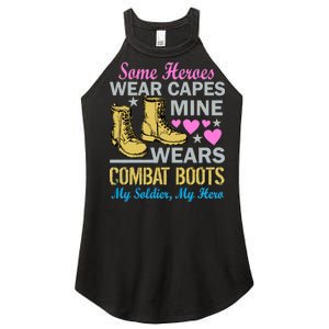 Some Heroes Wear Capes Mine Wears Combat Boots Women’s Perfect Tri Rocker Tank