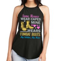 Some Heroes Wear Capes Mine Wears Combat Boots Women's Perfect Tri Rocker Tank