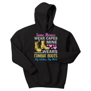 Some Heroes Wear Capes Mine Wears Combat Boots Kids Hoodie