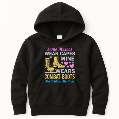 Some Heroes Wear Capes Mine Wears Combat Boots Kids Hoodie