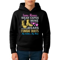 Some Heroes Wear Capes Mine Wears Combat Boots Kids Hoodie