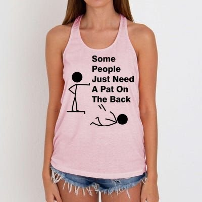 Some People Just Need A Pat On The Back Women's Knotted Racerback Tank