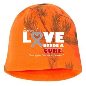 Someone I Love Needs A Cure Brain Cancer Awareness Kati - Camo Knit Beanie