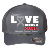 Someone I Love Needs A Cure Brain Cancer Awareness Flexfit Unipanel Trucker Cap