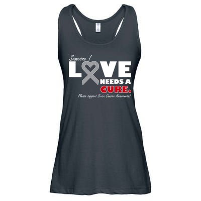 Someone I Love Needs A Cure Brain Cancer Awareness Ladies Essential Flowy Tank