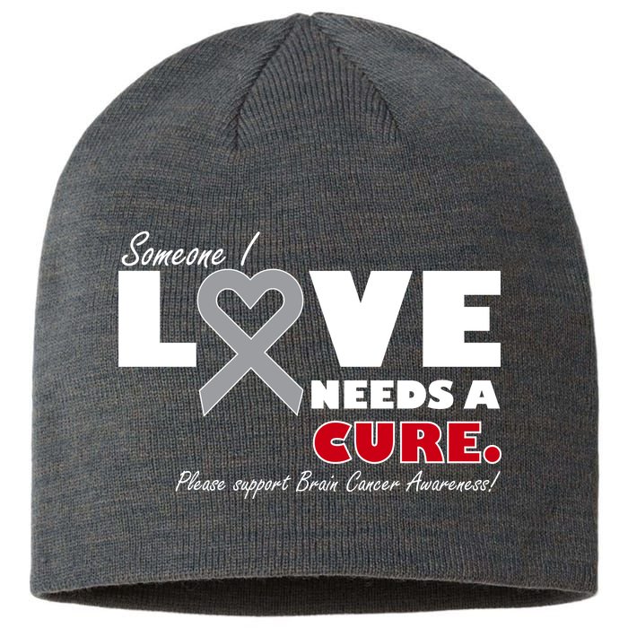 Someone I Love Needs A Cure Brain Cancer Awareness Sustainable Beanie