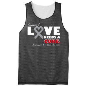 Someone I Love Needs A Cure Brain Cancer Awareness Mesh Reversible Basketball Jersey Tank