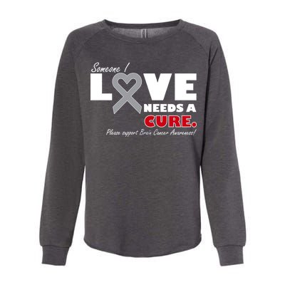 Someone I Love Needs A Cure Brain Cancer Awareness Womens California Wash Sweatshirt