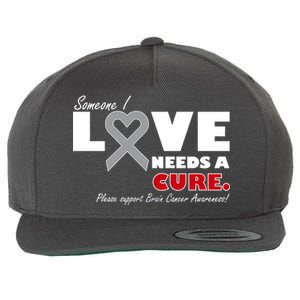 Someone I Love Needs A Cure Brain Cancer Awareness Wool Snapback Cap