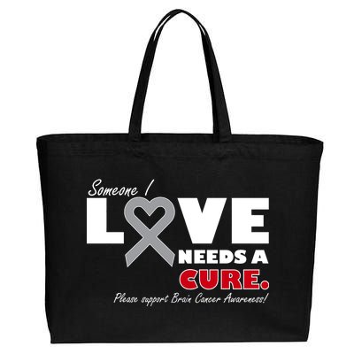 Someone I Love Needs A Cure Brain Cancer Awareness Cotton Canvas Jumbo Tote