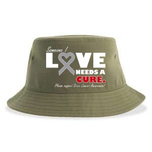 Someone I Love Needs A Cure Brain Cancer Awareness Sustainable Bucket Hat