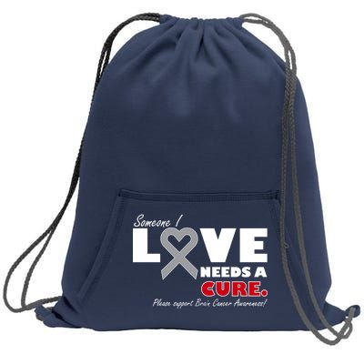 Someone I Love Needs A Cure Brain Cancer Awareness Sweatshirt Cinch Pack Bag