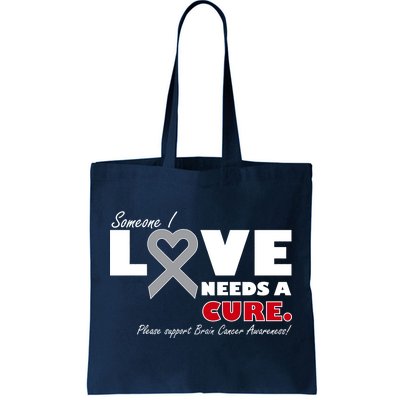 Someone I Love Needs A Cure Brain Cancer Awareness Tote Bag