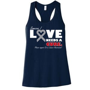 Someone I Love Needs A Cure Brain Cancer Awareness Women's Racerback Tank