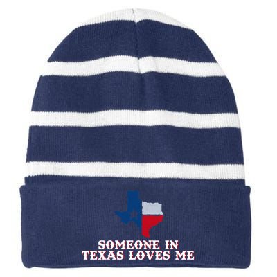 Someone In Texas Loves Me Home State Striped Beanie with Solid Band