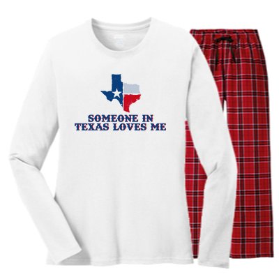 Someone In Texas Loves Me Home State Women's Long Sleeve Flannel Pajama Set 