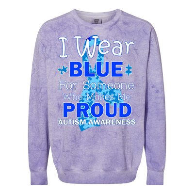 Someone Who Makes Me Proud Autism Awareness Colorblast Crewneck Sweatshirt