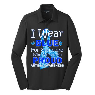 Someone Who Makes Me Proud Autism Awareness Silk Touch Performance Long Sleeve Polo