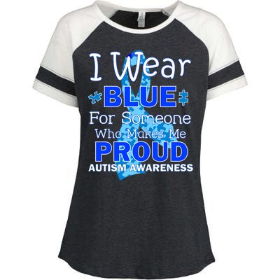 Someone Who Makes Me Proud Autism Awareness Enza Ladies Jersey Colorblock Tee