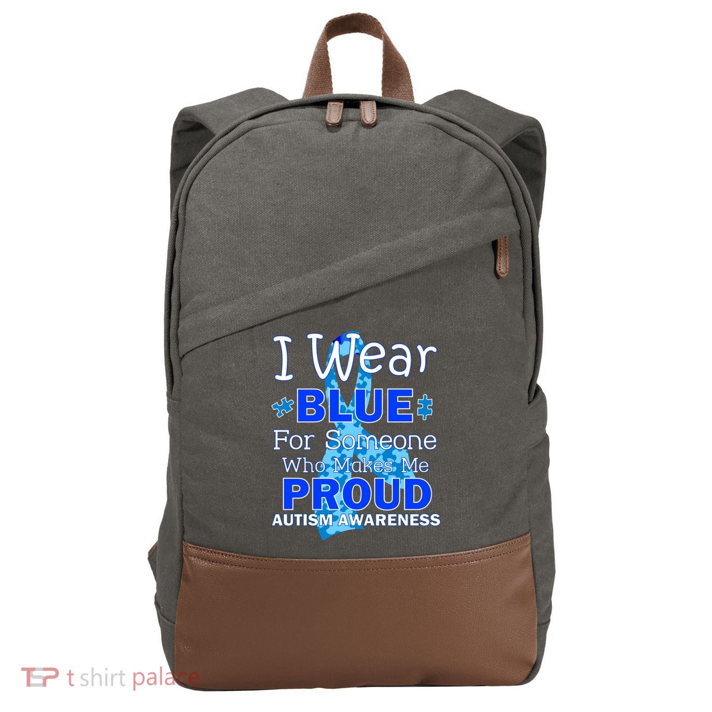 Someone Who Makes Me Proud Autism Awareness Cotton Canvas Backpack