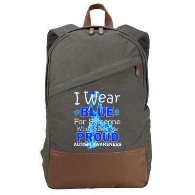 Someone Who Makes Me Proud Autism Awareness Cotton Canvas Backpack