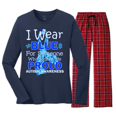 Someone Who Makes Me Proud Autism Awareness Women's Long Sleeve Flannel Pajama Set 