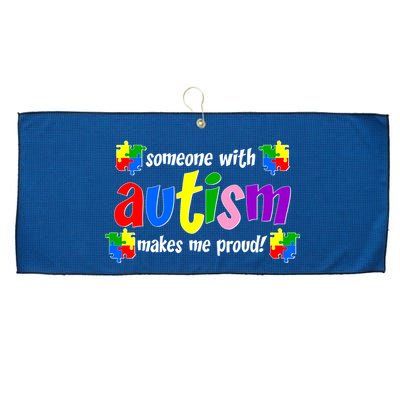 Someone With Autism Makes Me Proud Large Microfiber Waffle Golf Towel