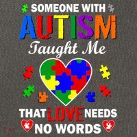 Someone With Autism Taught Me That Love Needs No Words Cotton Canvas Backpack