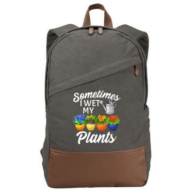 Sometimes I Wet My Plants Gardening Cotton Canvas Backpack