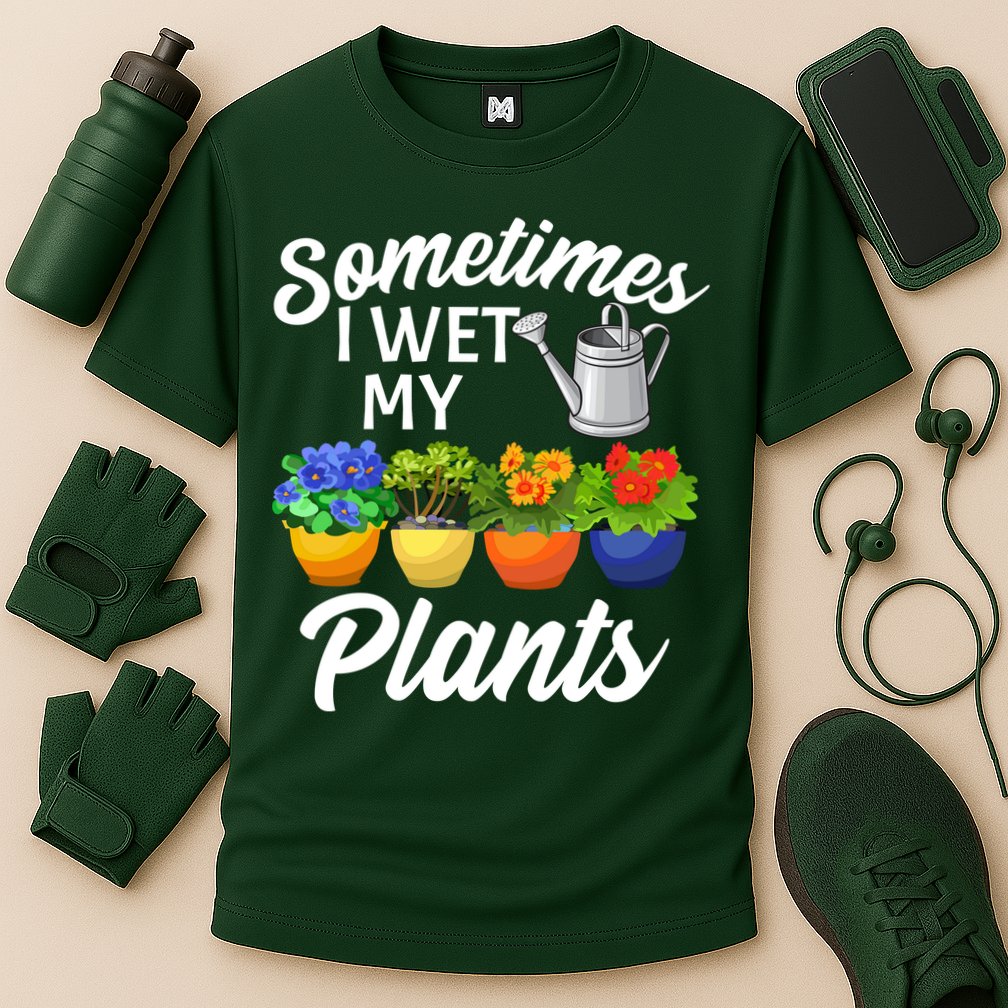 Sometimes I Wet My Plants Gardening Cooling Performance Crew T-Shirt