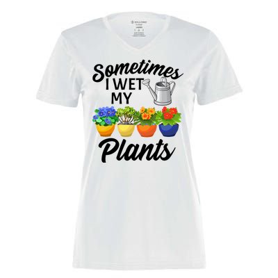 Sometimes I Wet My Plants Gardening Women's Momentum V-Neck T-Shirt