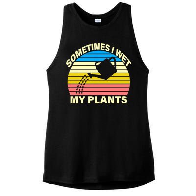 Sometimes I Wet My Plants Retro Ladies PosiCharge Tri-Blend Wicking Tank