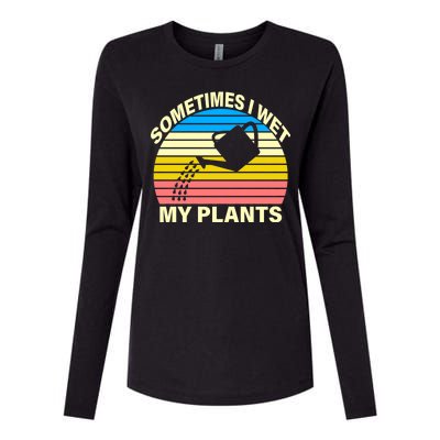 Sometimes I Wet My Plants Retro Womens Cotton Relaxed Long Sleeve T-Shirt