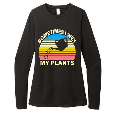 Sometimes I Wet My Plants Retro Womens CVC Long Sleeve Shirt