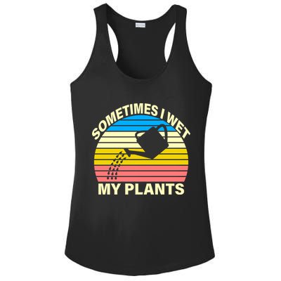 Sometimes I Wet My Plants Retro Ladies PosiCharge Competitor Racerback Tank