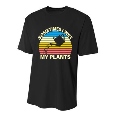 Sometimes I Wet My Plants Retro Youth Performance Sprint T-Shirt