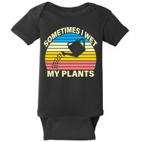Sometimes I Wet My Plants Retro Baby Bodysuit